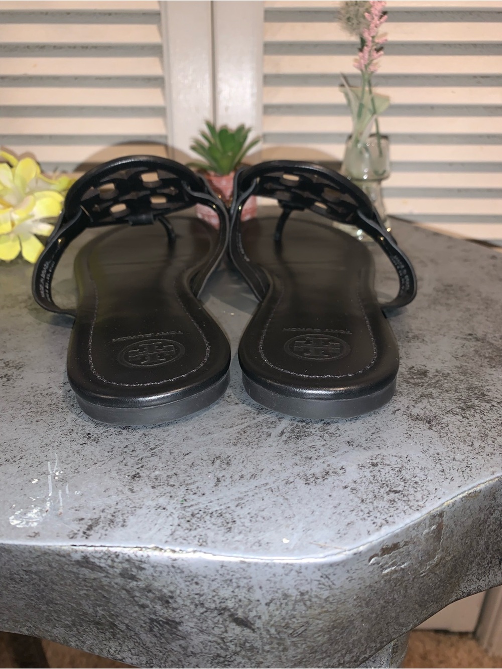 Tory Burch Miller Sandals Black Leather Women’s size 9.5 - Picture 2 of 9